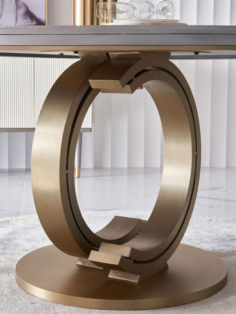 designer esstisch luxus esszimmer tische polster holz Edelstahl tisch Rund möbel