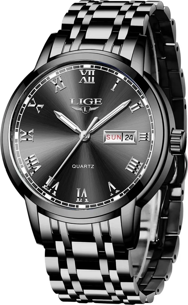 Orologio Uomo Acciaio Inossidabile Quarzo Analogico Impermeabile Elegante