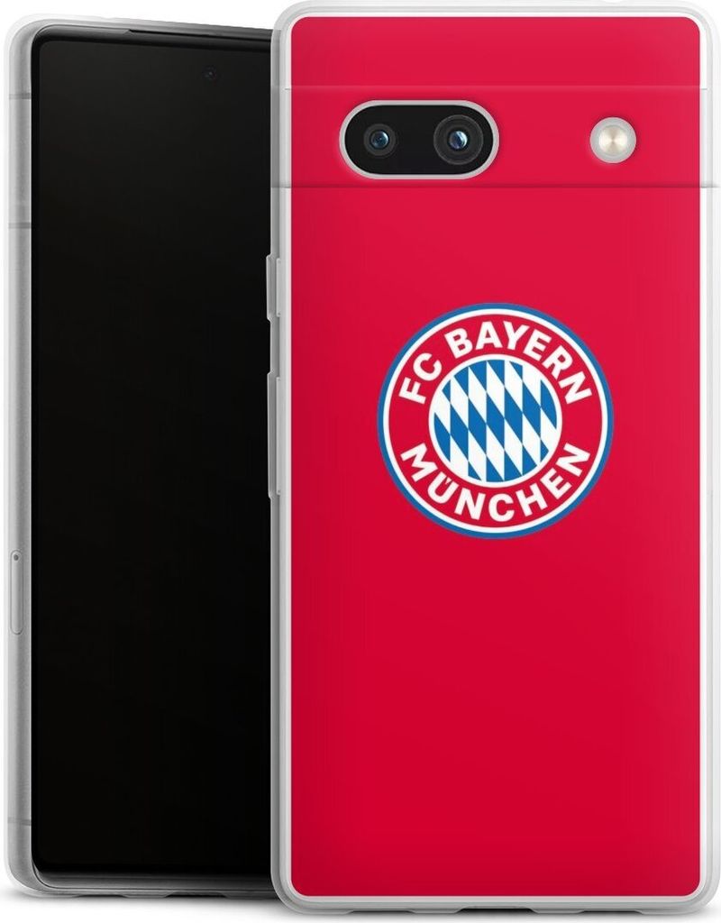DeinDesign Slim Hülle für Google Pixel 7a Silikon Case Ultra Dünn Handyhülle FC Bayern München FCB Logo
