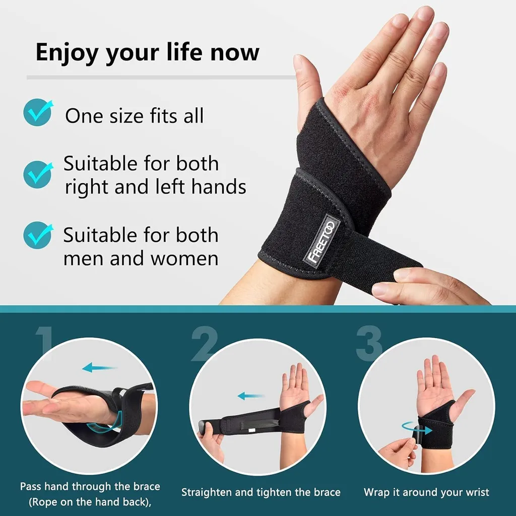 Bande de poignet de compression ajustable avec boucle pour le pouce