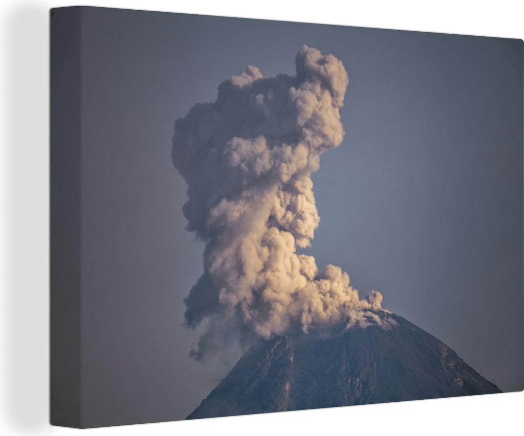 OneMillionCanvasses - Leinwandbilder - 140x90 cm, Der rauchende Vulkan Colima, Wandbilder Kunstdruck Wanddekoration - Foto auf Leinwand - Gemäld...