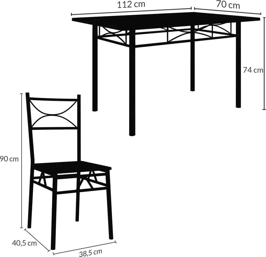 Ensemble table et 4 chaises chêne compact pour petit espace de vie - 5