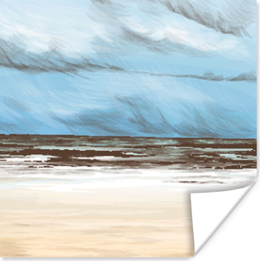 MuchoWow Poster Meer - Strand - Himmel 50x50 cm - Wohnzimmerdekoration