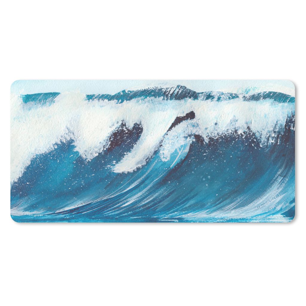 MuchoWow Mauspad Mousepad Meer - Golf - Aquarell 60x30 cm - Mousepads - Maus Mat - Pad - Mausunterlage - Nachhaltig