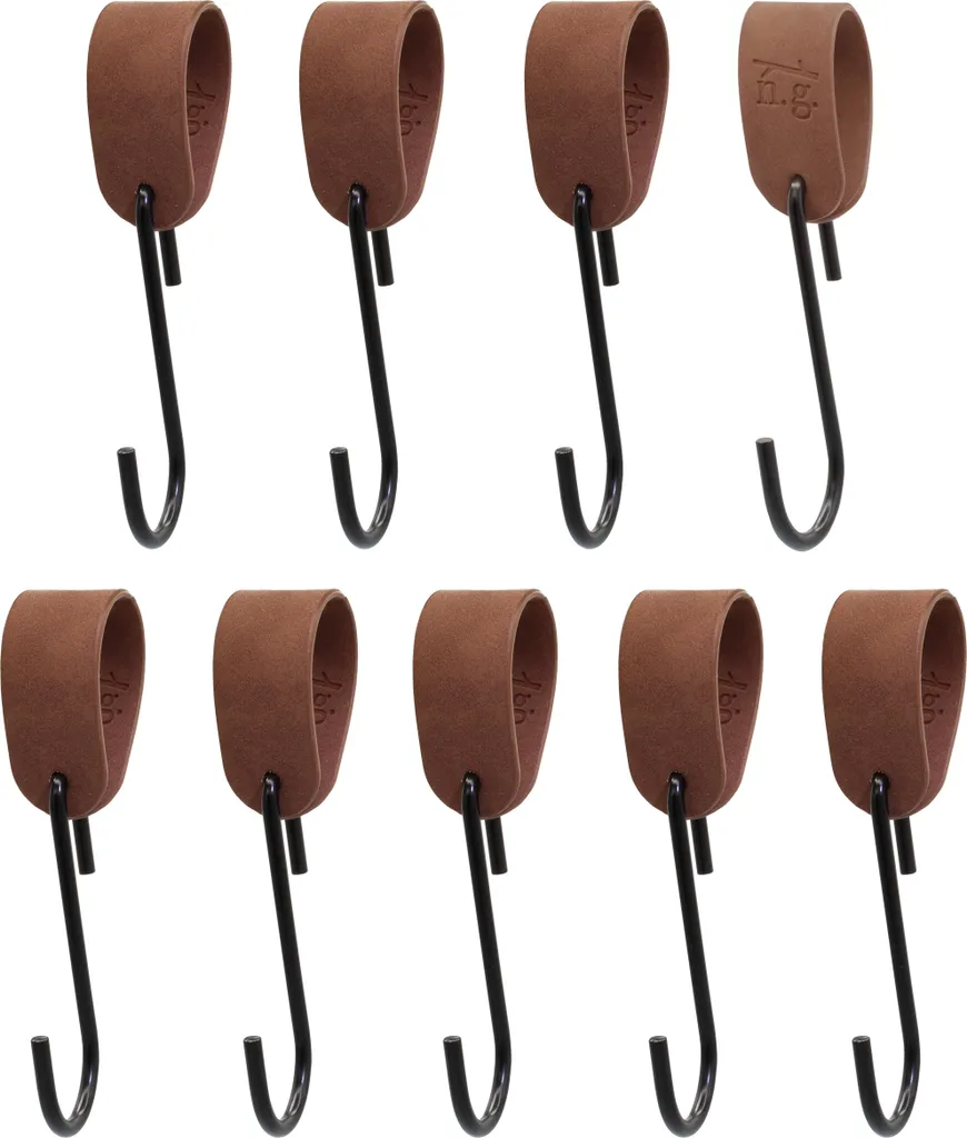 Ganci Appendiabiti GARD Loop Pelle Marrone e Nero - 9 Pezzi