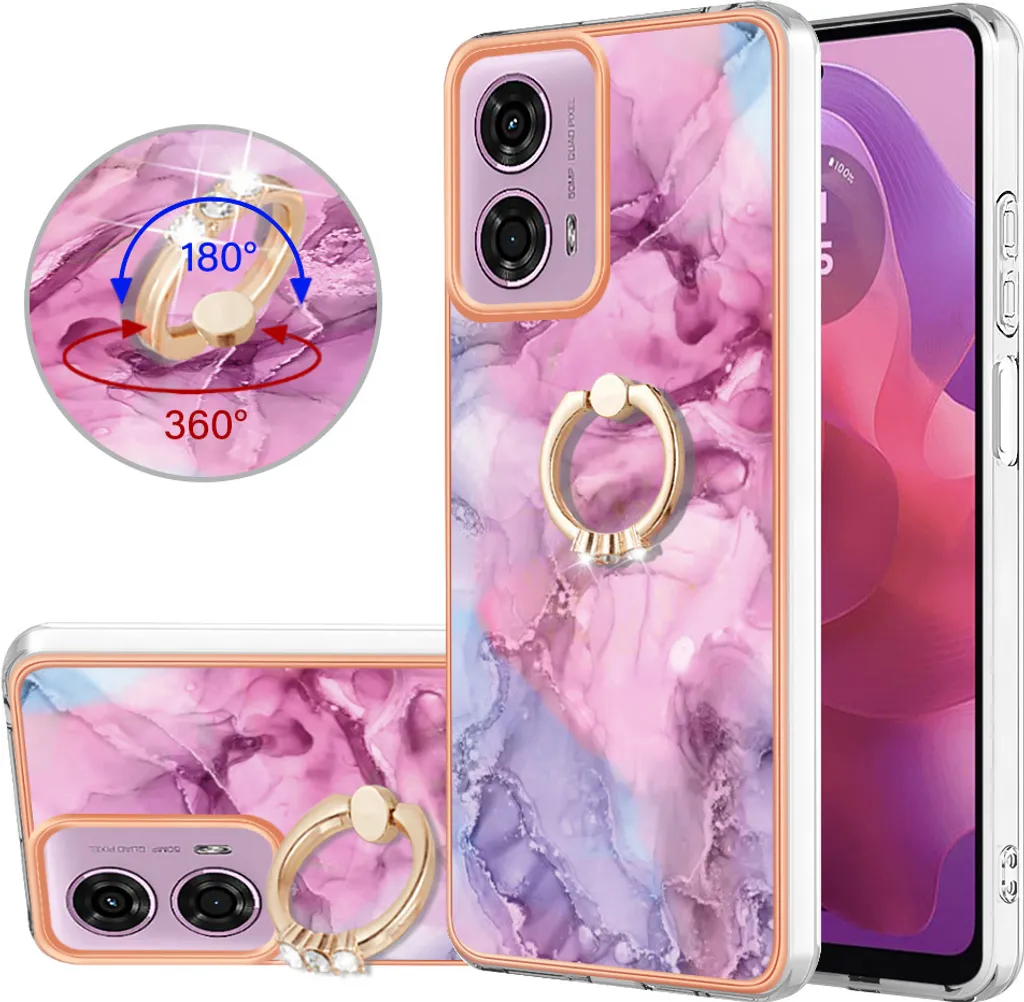 Custodia Antiurto Motorola Moto G04/G24: TPU Rinforzato Rosa Ring