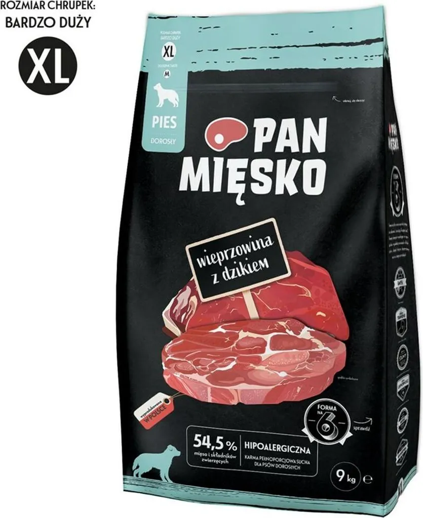 Alimentation complète chien adulte porc sanglier 9 kg vitalité XL