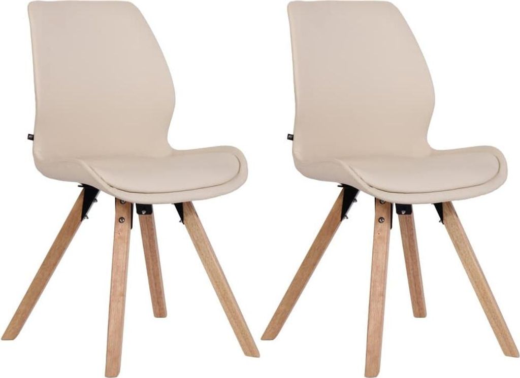 Set aus Eimerstühlen – Besucherstühle – bequeme Sitzposition, Polypropylen und Kunstleder | Farbe: Creme | Material: Kunstleder