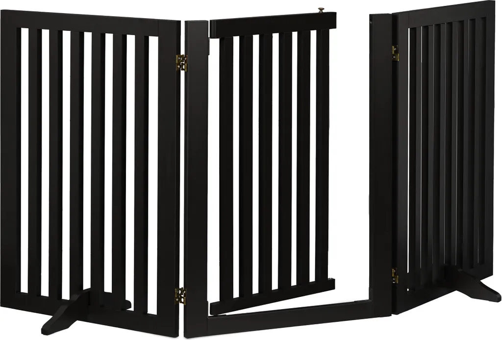 Barrière de protection intérieure noire 70 cm avec portillon intégré