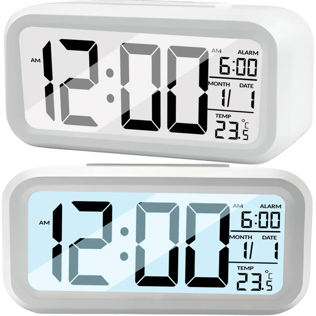 Réveil digital LED à intensité variable avec Température et Format 24h