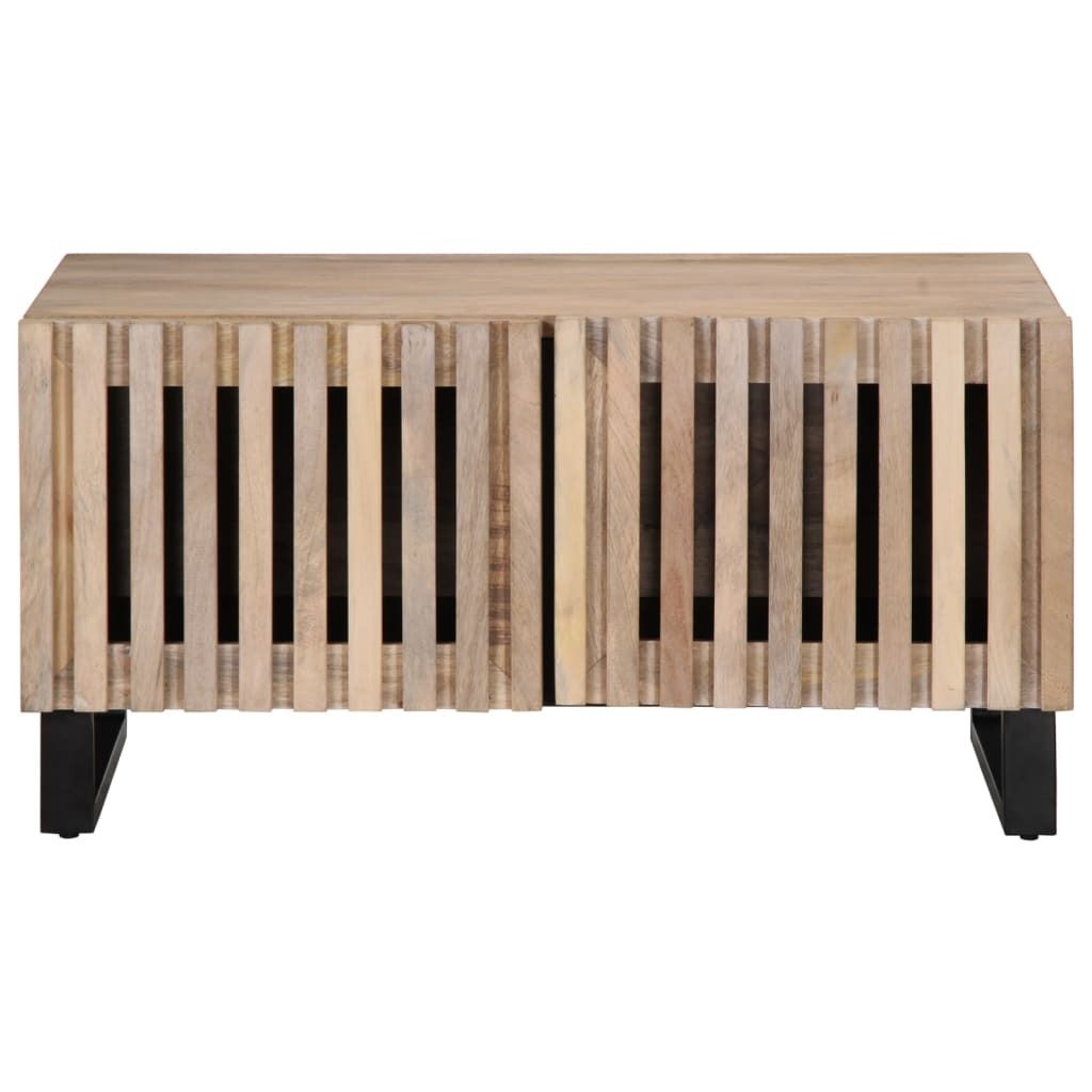 "2026 MODERNE"Couchtisch - Wohnzimmer Tisch modern - Weiß 80x51x40 cm Massivholz Mango - Kaffeetisch CC2452490