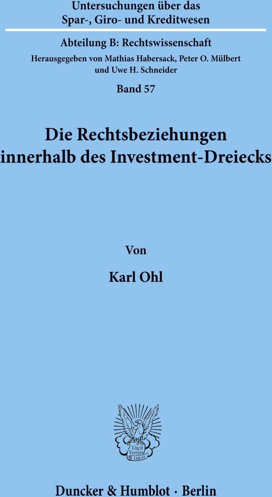 Die Rechtsbeziehungen innerhalb des Investment-Dreiecks.