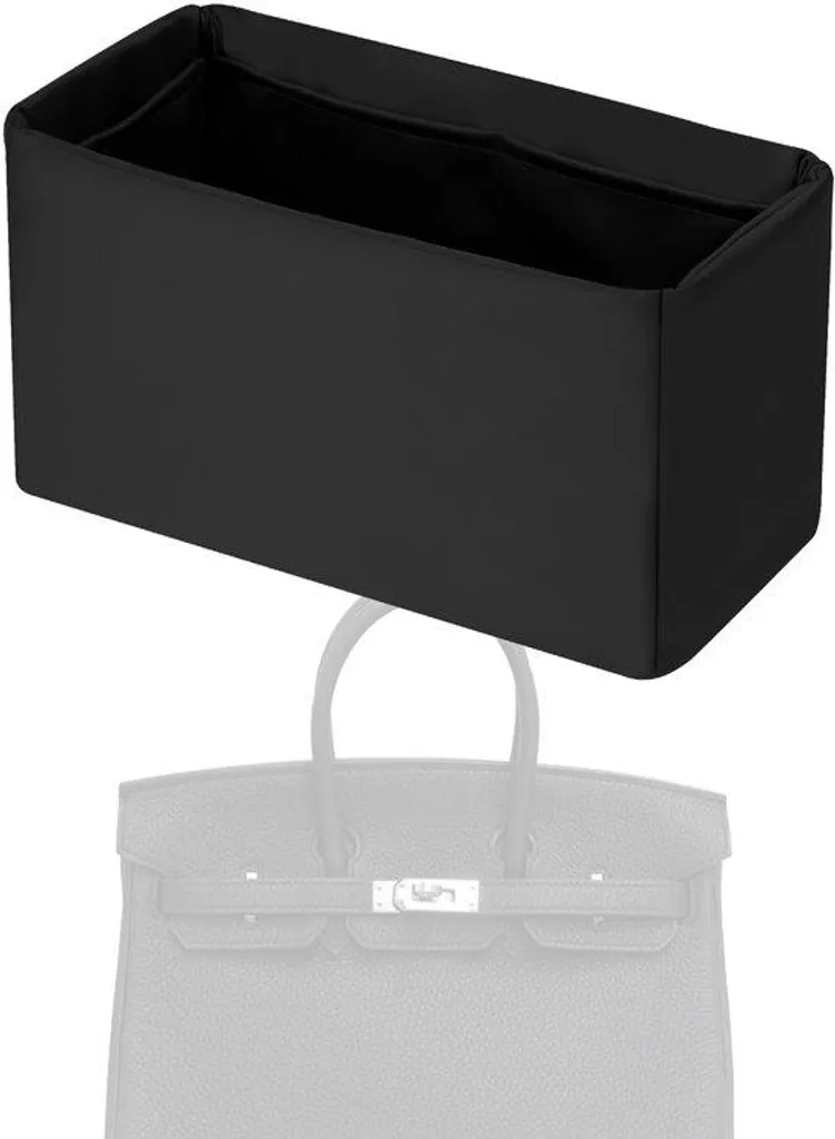 Insert de sac à main en soie noire pour sacs Birkin 30 et 35 cm