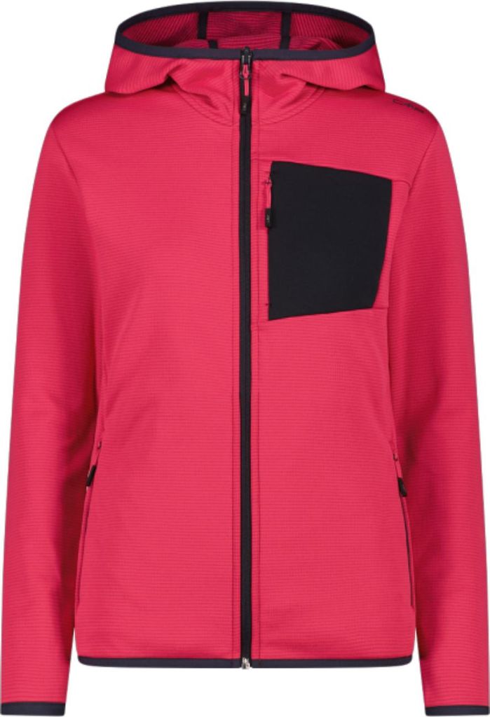 CMP Damen Fleece Grid Tech Jacke mit Kapuze pink 38