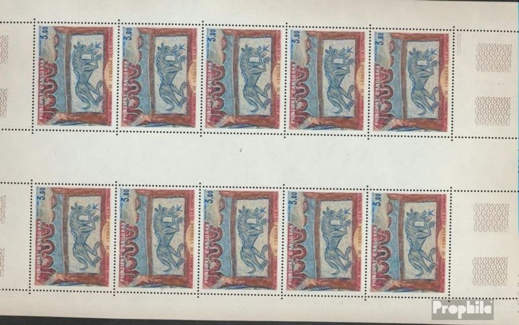 Briefmarken Andorra - Französische Post 1982 Mi 326Klb Kleinbogen (kompl.Ausg.) postfrisch Religiöse Kunst