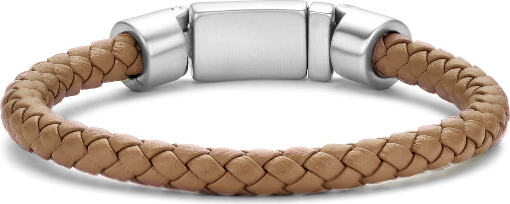 Frank 1967 7FB-0611-20 Lederarmband - Herren - Geflochten - 6,2 mm dick - Stahlverschluss - 10,7 mm breit - Leder - 20 cm - Hellbraun