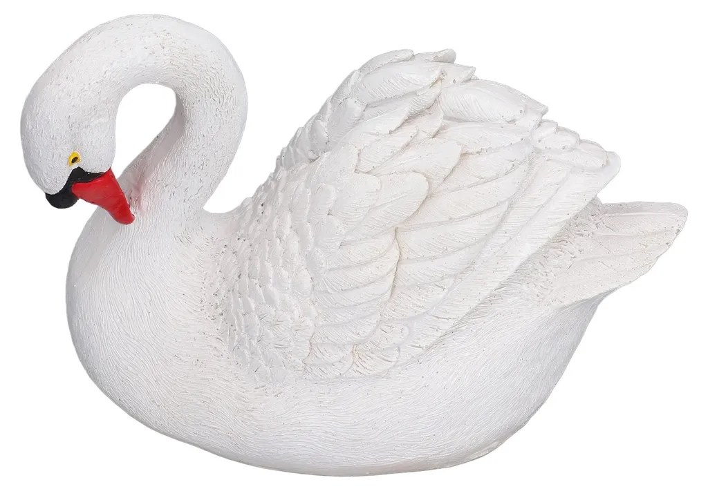 Statue d'oie blanche de jardin en résine durable pour ornement de terrasse