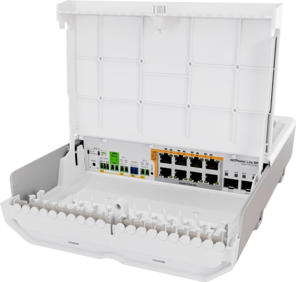 Switch Mikrotik netPower Lite 8 Portas Gigabit PoE - CSS610-8P-2S+OUT