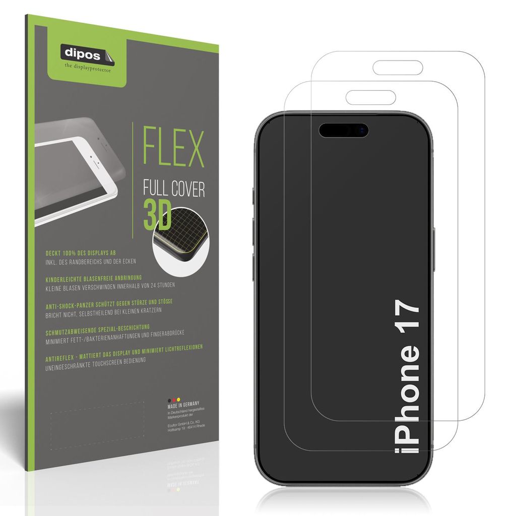 2x Full Cover Schutzfolie matt für Apple iPhone 17 Produktbild 
