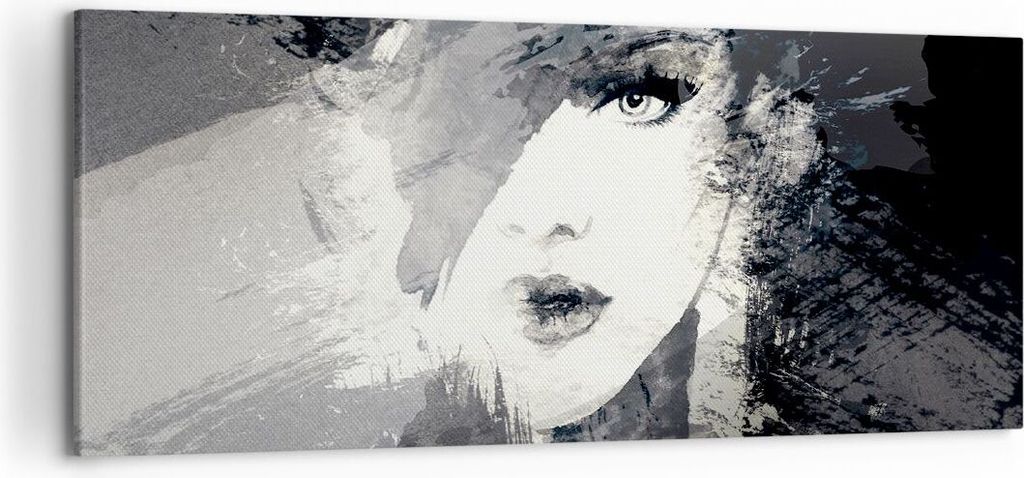 Bild auf Leinwand - Leinwandbild - Frau Gesicht - 120x50cm - Wand Bild - Wanddeko - Wandbilder - Leinwanddruck - Bilder - Kunstdruck - Wanddekorati...