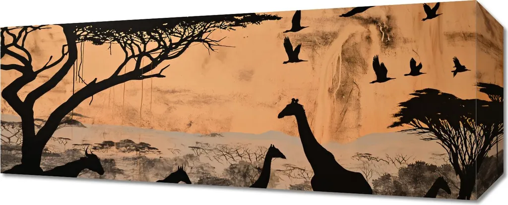 Image savane pour décoration chambre ou bureau format 50x20 cm chic