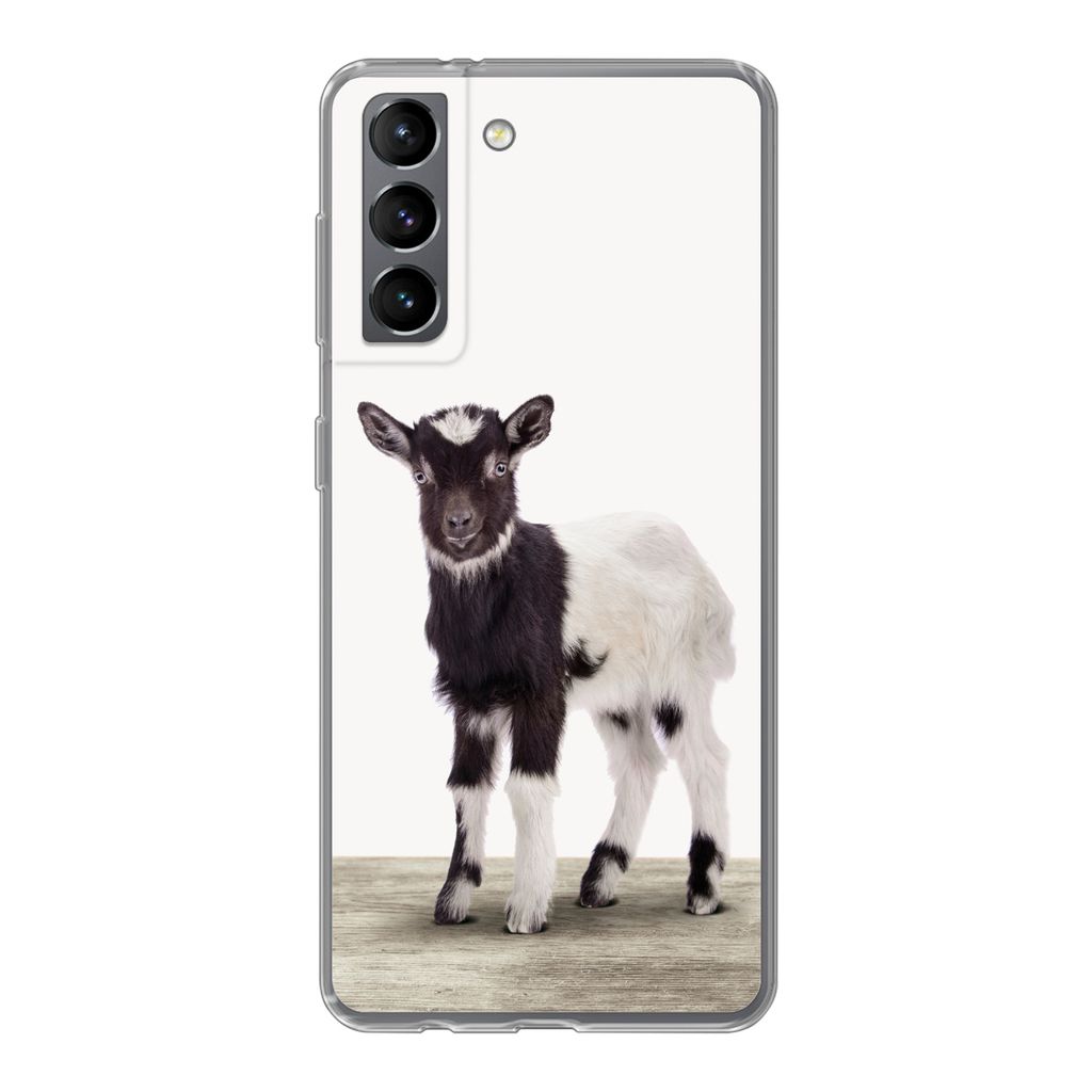 MuchoWow Handyhülle Schutzhülle Hülle für Samsung Galaxy S21 Ziege - Tiere - Kinder - Jungen - Mädchen Silikon Softcase Handy Hülle - Softcase