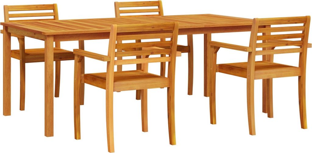 Möbel 7-teiliges Gartentisch-Set aus massivem Holz-Akazie - Gartentische 3375667
