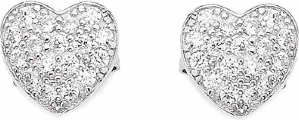 Amen Orecchini A Cuore In Argento 925 Con Zirconi Blu E Bianchi - Regalo Donna Eleganza