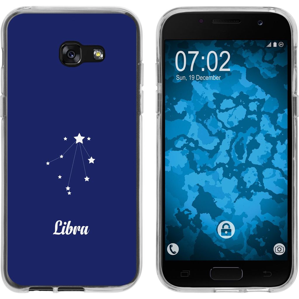 PhoneNatic Case kompatibel mit Samsung Galaxy A7 (2017) Silikon-Hülle SternzeichenLibra M9