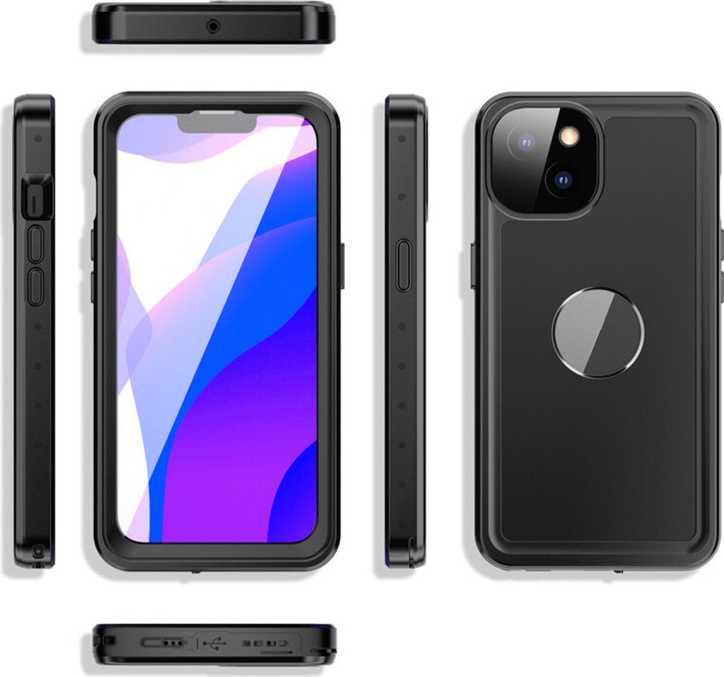 iPhone 13 mini Tasche mit integriertem Bildschirmschutz 360° Ganzkörper-Schutzhülle IP68 Wasserdichtes Tauchen