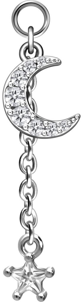 Chirurgenstahl Anhänger für Clicker KRISTALLMOND + KRISTALLSTERN