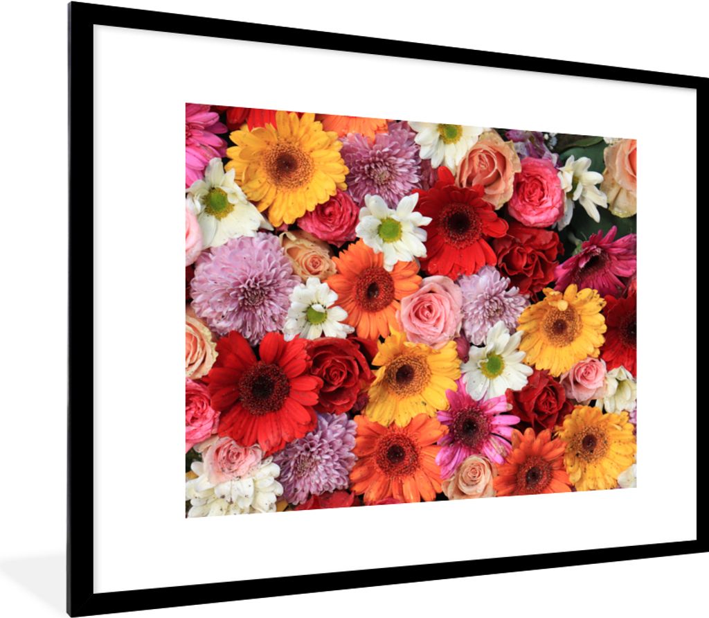 MuchoWow® Gerahmtes Poster Blumen - Farben - Gerbera - Produktbild 