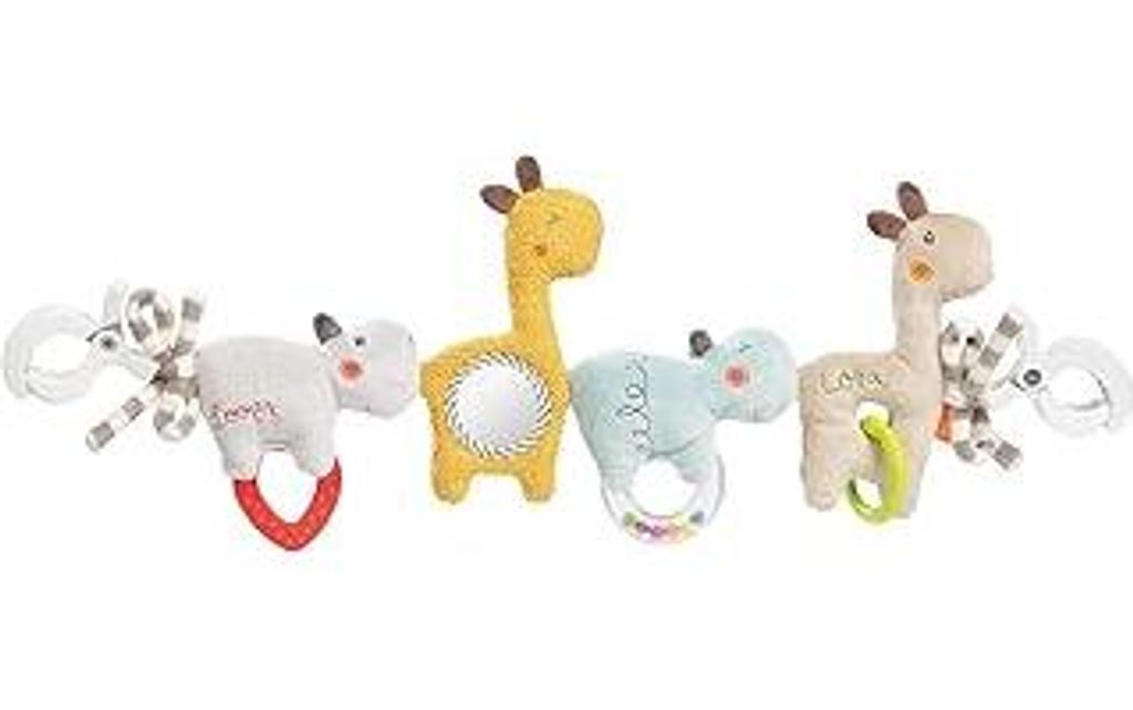 Fehn Kinderwagenkette Baby Mobile Loopy & Lotta – Babymobile Kette mit süßen Anhänger Figuren - Babyspielzeug zum flexiblen Aufhängen - Kinde...