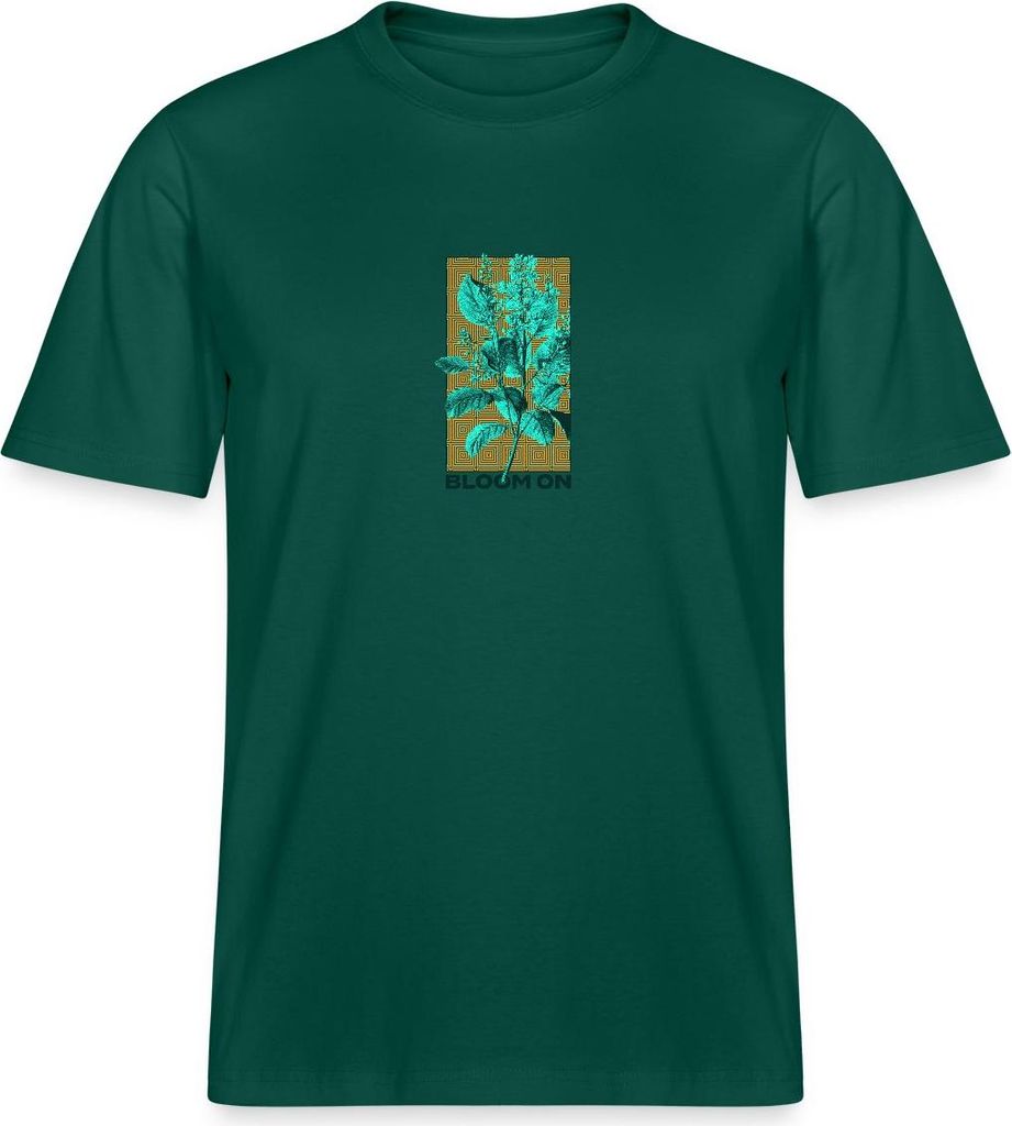 Spreadshirt Vintage Trend Blumen Fauna Design Bloom On Relaxed Fit Uni T-Shirt, M, Forest