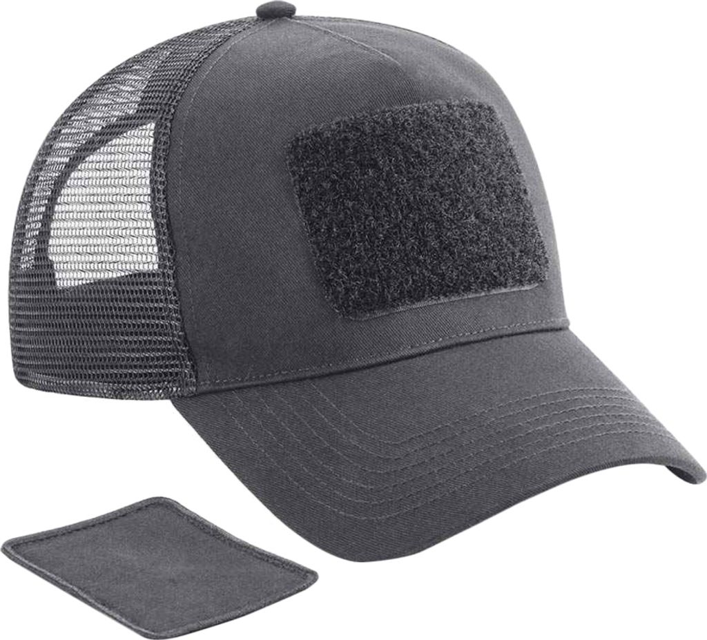 Beechfield - Trucker Cap Abnehmbarer Aufnäher PC4942 (Einheitsgröße) (Graphitgrau)