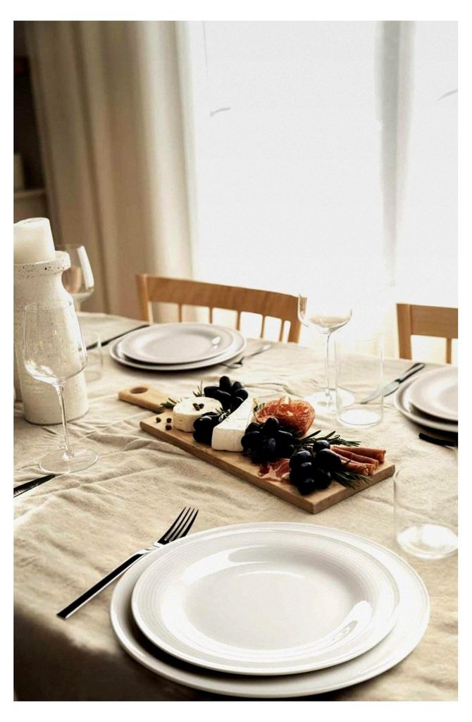 Frühstücksteller Set 6 Stück, ø 23,3 cm, Dessert- und Kuchenteller mit Rillenrelief, Porzellan, Weiß
