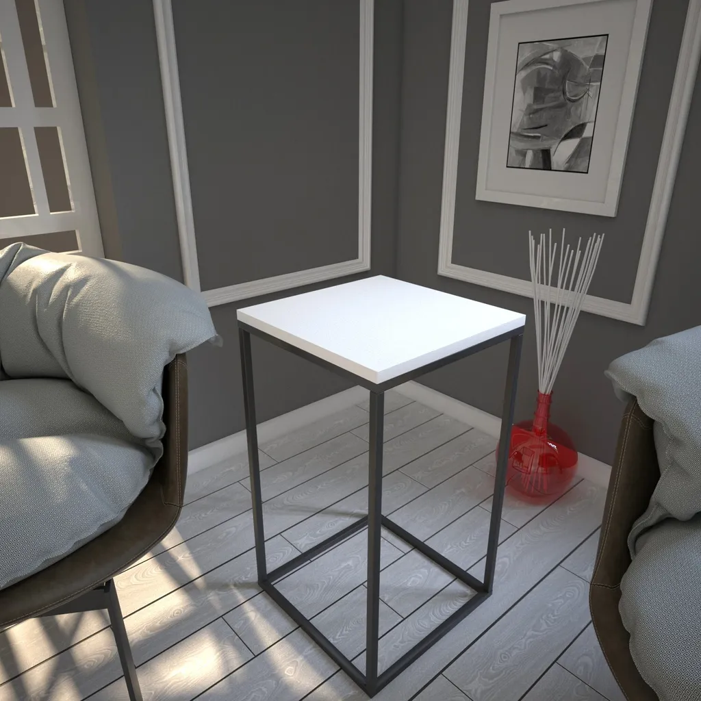 Tavolino Alto Bianco 35x35x62 cm Skye Decor | Melamina Alta Qualità