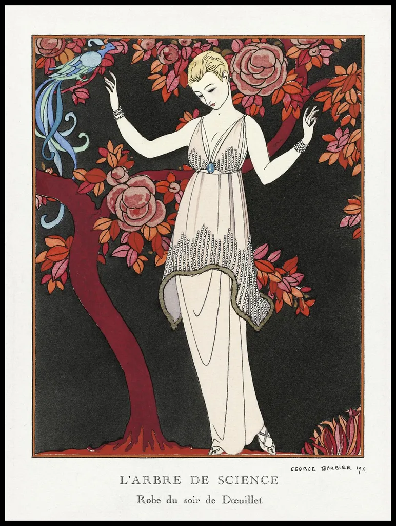Poster Mural Vintage L'Arbre De Science - Déco Salon Barbier 75x100cm