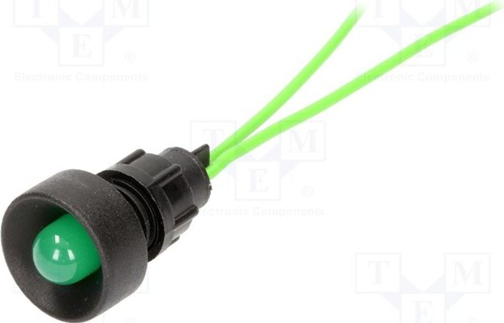 1x Kontrollleuchte: LED konkav IP20 Öffng: Ø13mm 230VAC ØLED: 10mm LKS220-G LED-K