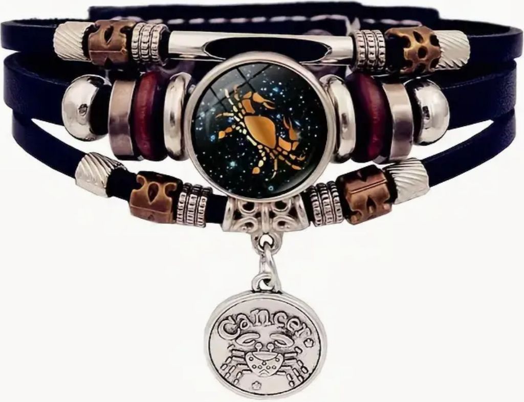 Armband Sternzeichen Krebs mit 3D Gravur im Glas
