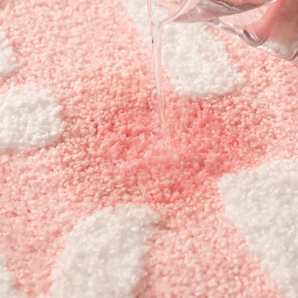 Badezimmerteppich rutschfest Waschbar Badteppich Rosa 50 x Produktbild 4