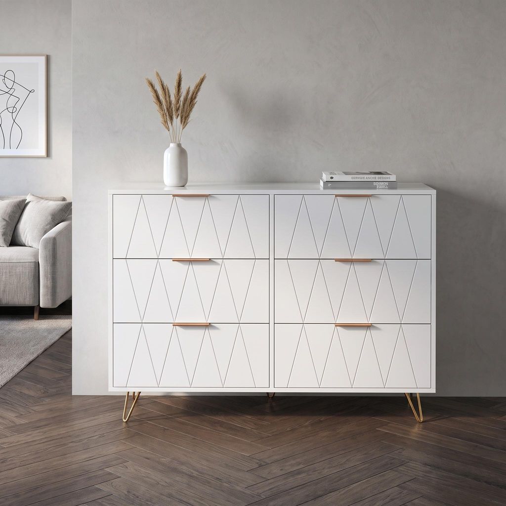 Comodino INONEFT con 6 cassetti, 100x34x73 cm, mobile Immagine del prodotto 