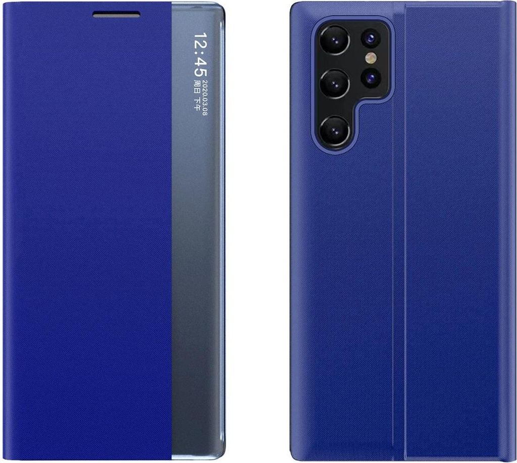 Neues Sleep Case für Samsung Galaxy S24 FE mit Klappe und Ständer - Blau