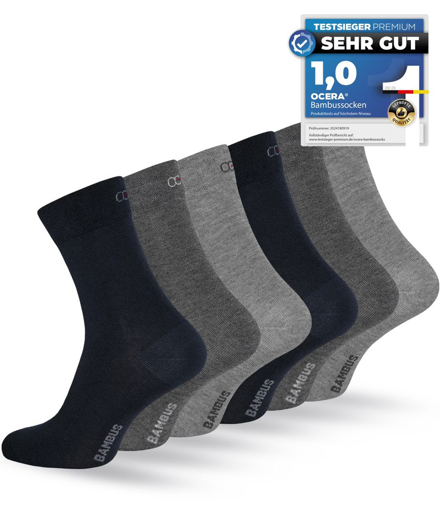 OCERA 6x Bambus Socken Uni verschiedenen Farben  -  Produktbild 