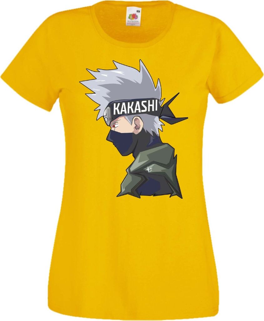 Damen T-Shirt Anime Manga Naruto Kakashi 02 Kakashi, Lady M / Gelb