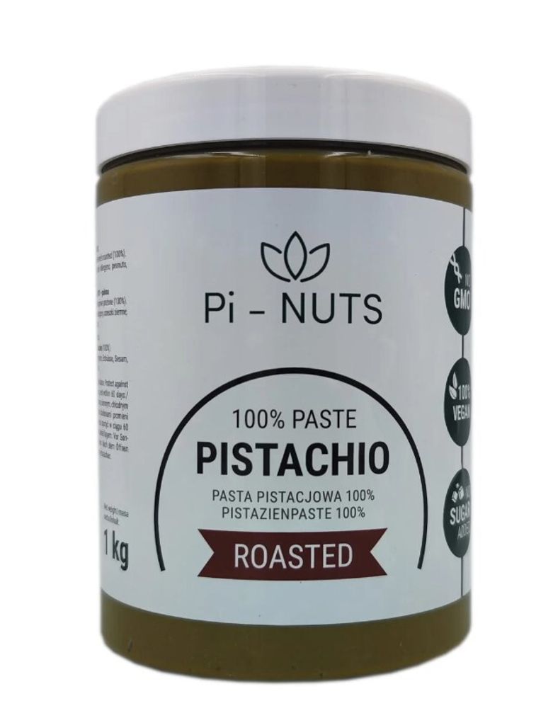 Pi-nuts - Geröstete Pistazienpaste 1kg – 100% Pistazien, - intensives Aroma - für Desserts - Eis und Gebäck