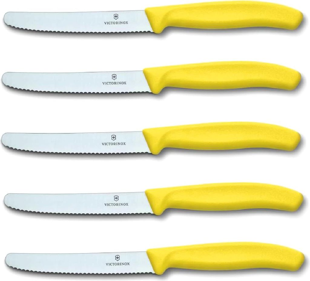 Victorinox | Tafelmesser Set | Swiss Classic | Gelbe Griffe | 5-teilig | präzise & langlebig | ideal für den täglichen Einsatz