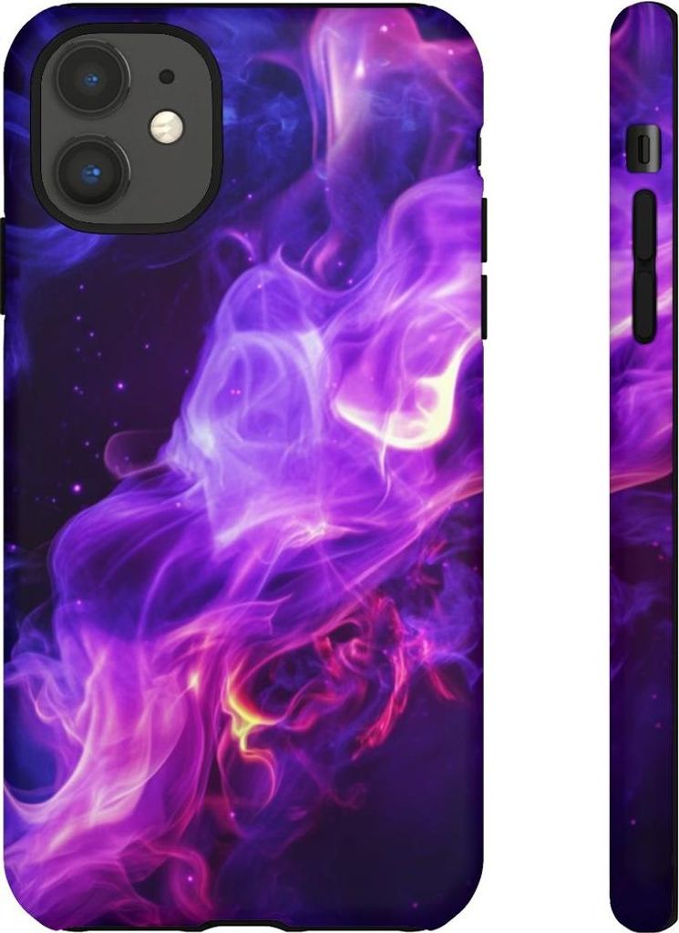 Abstraktes Flammenmuster in Lila und Blau – Hülle Kompatibel mit iPhone 11