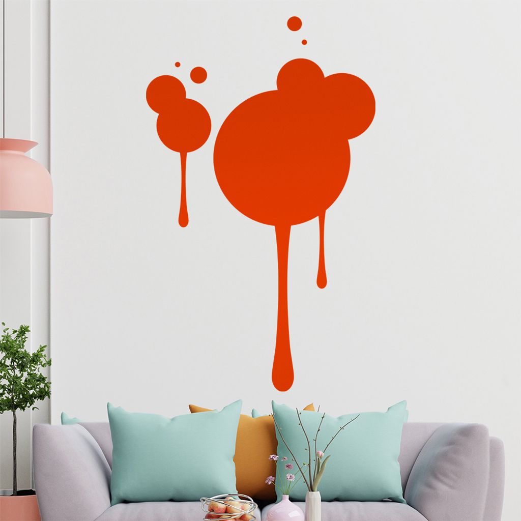 KIWISTAR Graffiti Kreise zerlaufen Wandtattoo in 6 Größen - Wandaufkleber Wall Sticker - Dekoration, Küche, Wohnzimmer, Schlafzimmer, Badezimmer