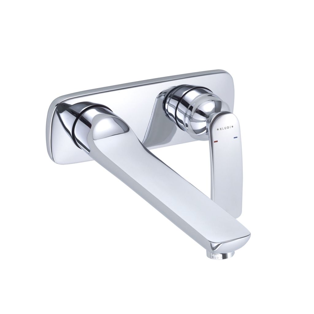 KLUDI BALANCE Unterputz-Waschtisch-Zweiloch-Wand-Einhandmischer, Ausladung Wandauslauf 235mm, 522470575